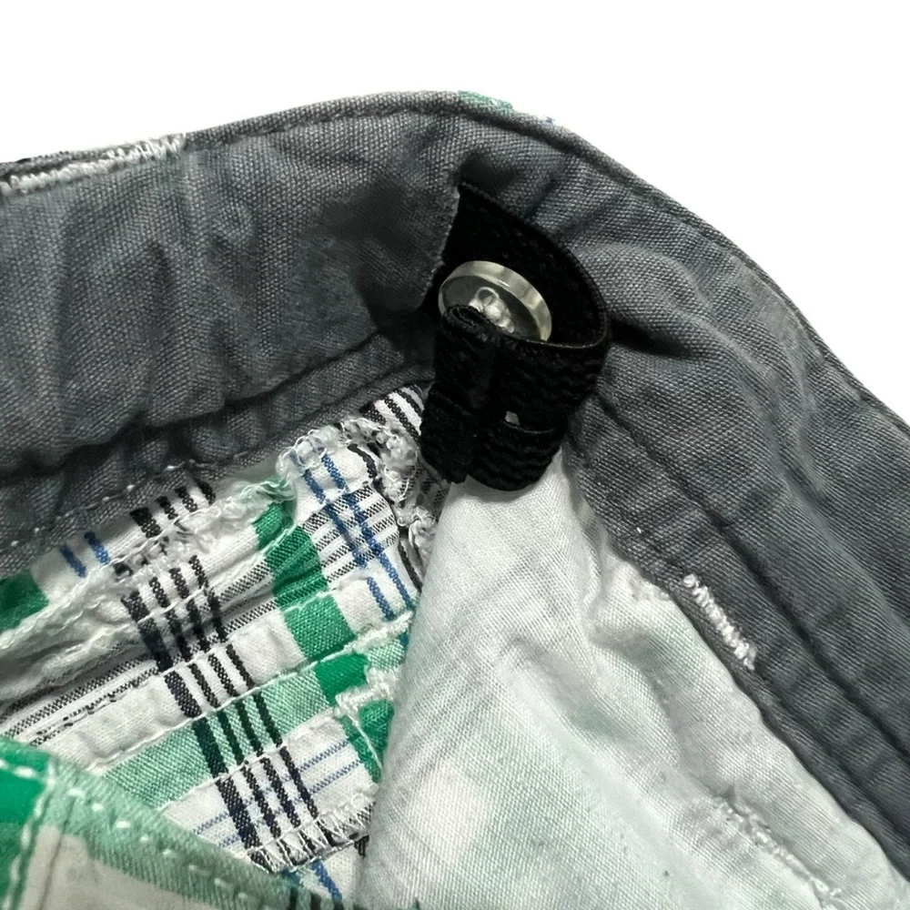 Hanna Andersson Sz 100 (4) Green Plaid Cargo Shorts